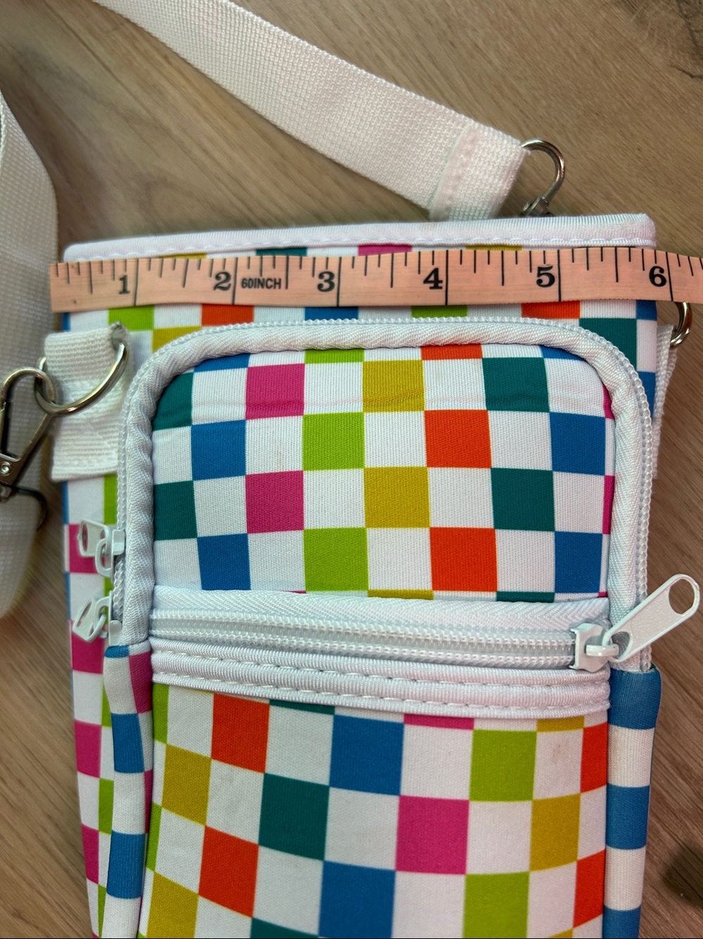 Water Bottle Cup Sleeve With Pouch Crossbody Water Bottle Holder- White Strap - Picture 9 of 16